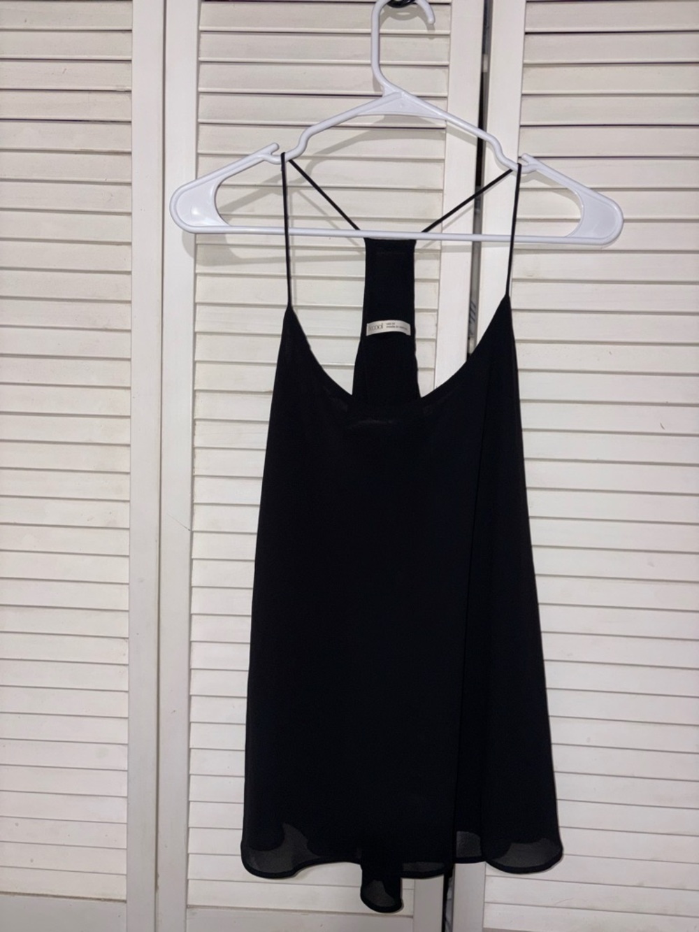 BE COOL Black Slip-Style Mini Cami with Racerback